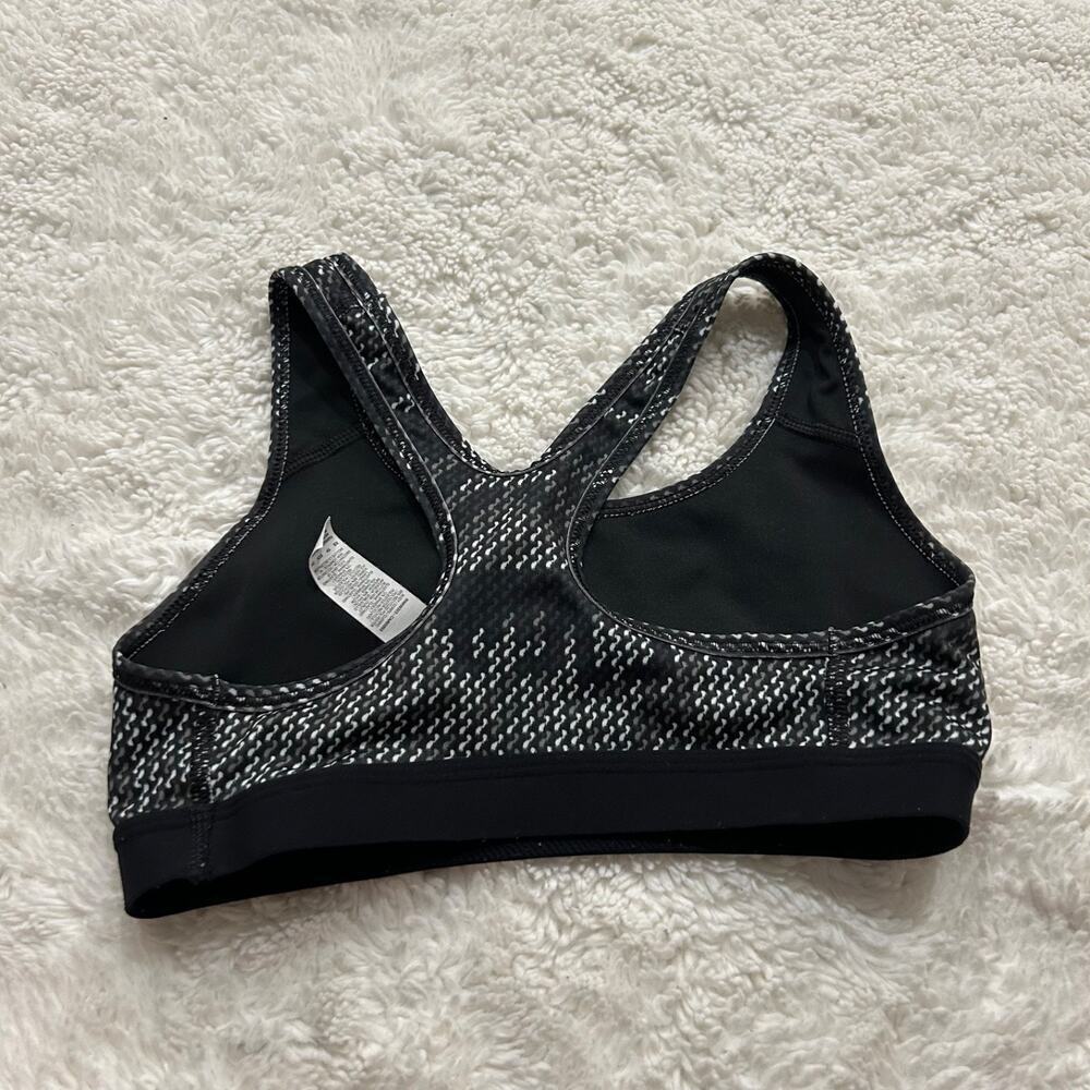 Nike Womens Sports Bra Logo Black Multicolor Sz XS Preppy Cheer Sports - Picture 2 of 4